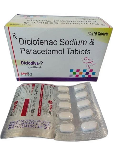 Allopathic Diclofenac Potassium 50 Mg & Paracetamol 325 Mg Tablet, Packaging Type: Box at Rs 37 ...