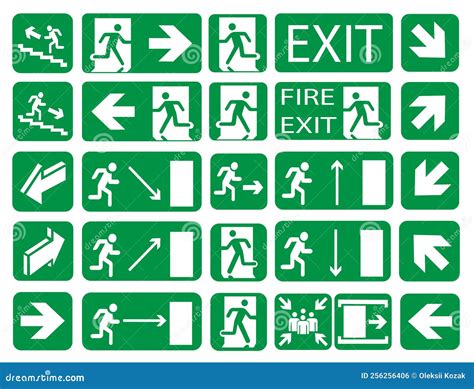 Green Fire Safety Sign. Vector Illustration Stock Vector - Illustration ...