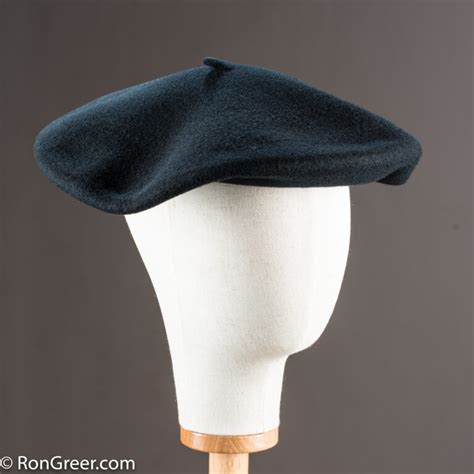 12 inch (30.5cm) Basque Beret, in BLACK, and custom colors - Ron Greer