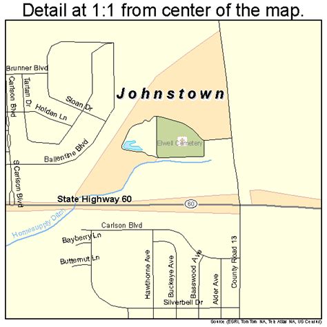 Johnstown Colorado Street Map 0839855