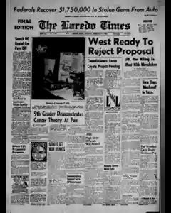 Laredo Times Newspaper Archives, Feb 12, 1962, p. 1