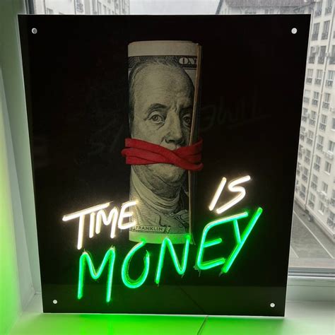 Time is Money Led Neon Sign, Led Neon Light With Acrylic Print, Neon Sign for Bedroom, Room ...