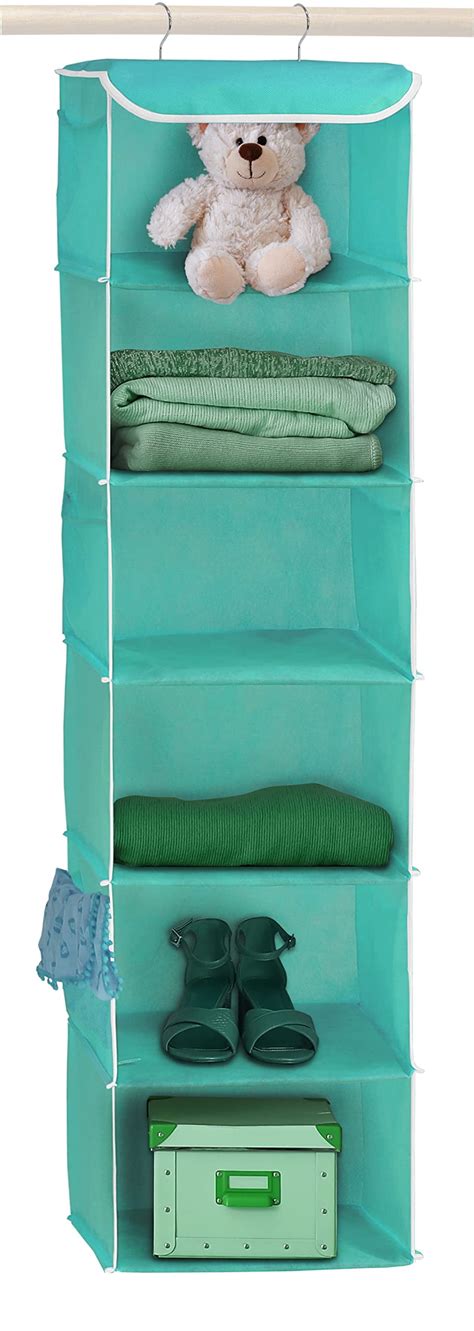 SimpleHouseware Hanging Closet Organizers Storage, 6 Shelves, Turquoise - Walmart.com