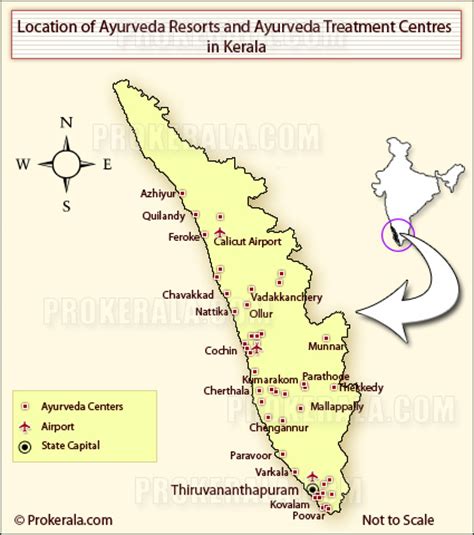 Kerala Ayurveda Resorts,Ayurvedic Massage Centres in Kerala Map