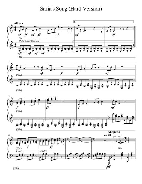 Saria's Song/Lost Woods Sheet music for Piano (Solo) | Musescore.com