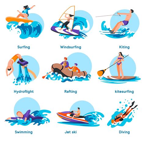 Premium Vector | Sport activities in summer water leisure extreme