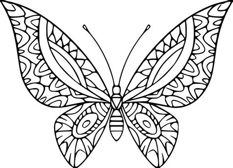 Simple Zentangle Butterfly Coloring Pages - Coloring Cool