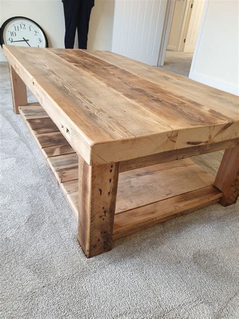 Buy rustic wood coffee table made from reclaimed timber