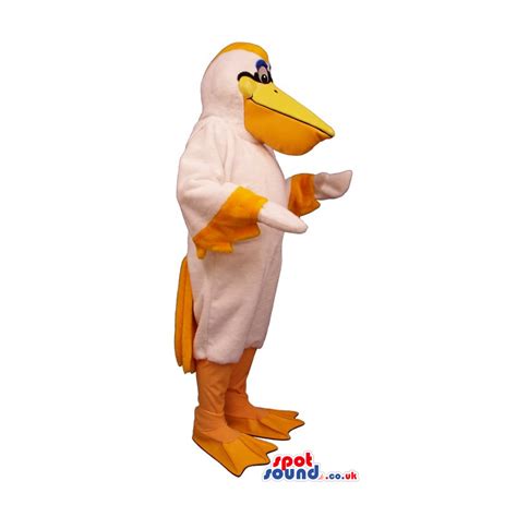 Buy Mascots Costumes in UK - White Pelican Mascot With And Orange Tail ...