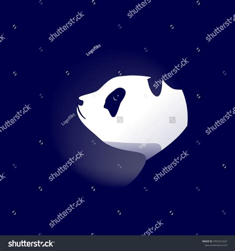 Black White Panda Logo Design Cute Stock Vector (Royalty Free ...