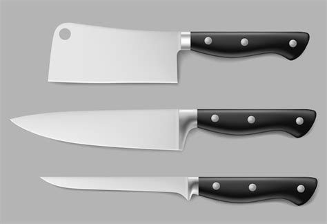 Premium Vector | Realistic knife collection