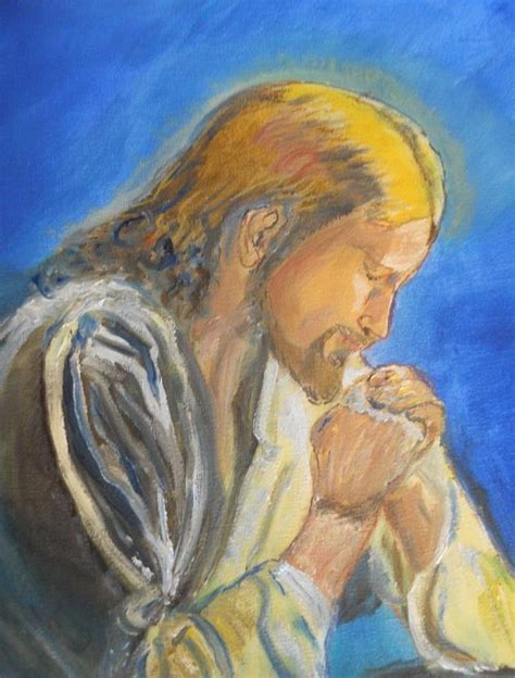 Jesus Praying Painting by Treavor Pence