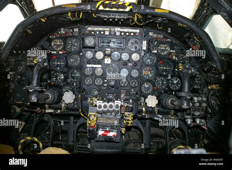 Avro Vulcan bomber plane cockpit details, illustrating Cold War era ...