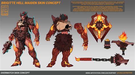 ArtStation - Overwatch Skin Concept - Brigitte Hell Maiden Cerbera