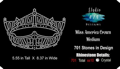 Miss America Crown Bundle Rhinestone Transfer Template Pattern - Etsy