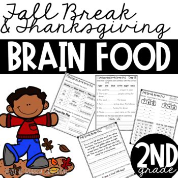 Fall & Thanksgiving Break Brain Food by Berry Creative | TpT