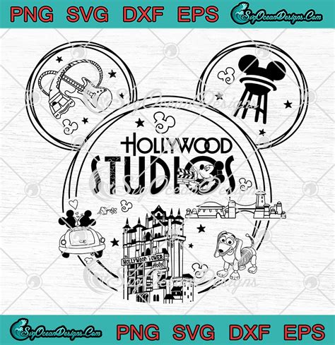 Hollywood Studios Disney Gift SVG PNG, Mickey Hollywood Tower Hotel SVG PNG EPS DXF PDF, Cricut File