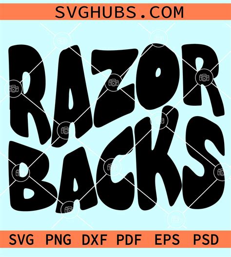 Retro wavy razorback SVG, Razorback svg, Arkansas razorbacks svg ...