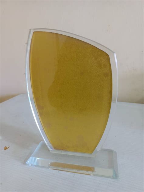 Golden Color Glass Trophy at Rs 280/piece | कांच की ट्रॉफी in ...