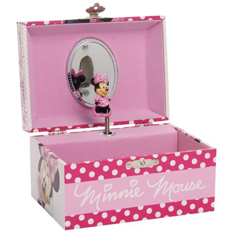 GIRLS KIDS PINK DISNEY MINNIE MOUSE MUSICAL JEWELLERY & TRINKET BOX ...