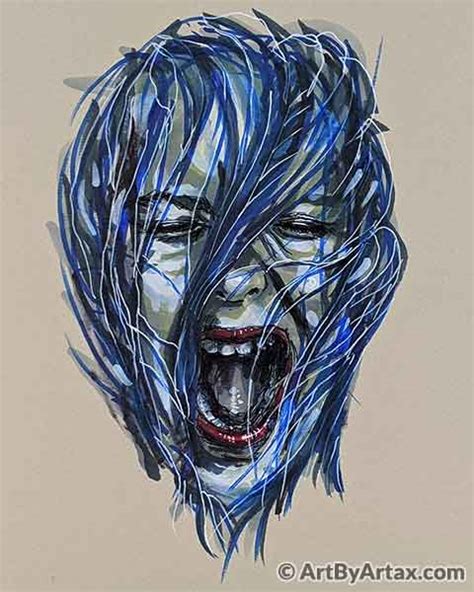 Portrait of a Woman Screaming - Art by Artax