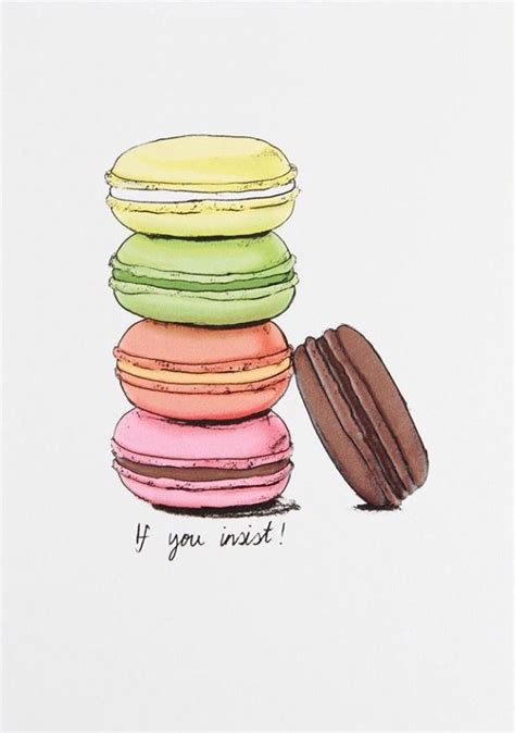 Macaroon - illustrated | Watercolor food, Food drawing, Macaroons