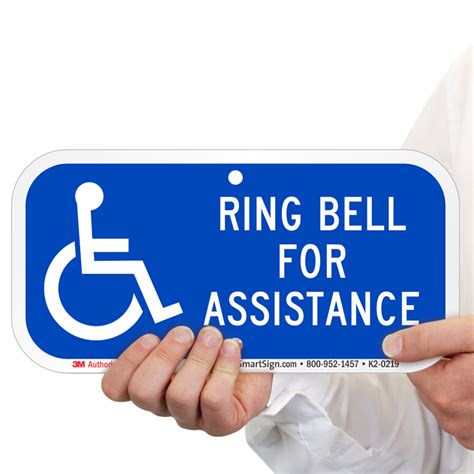 Ring Bell For Assistance Sign | Accessible Symbol, SKU: K2-0219