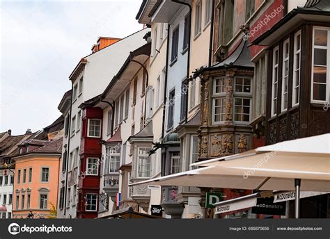 Schaffhausen Switzerland October 2023 Beautiful Facades Historic Houses ...