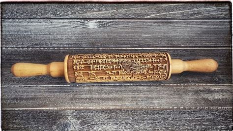 'THE EPIC' Cuneiform Rolling Pin: The Epic of Gilgamesh - Column 5