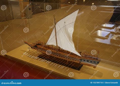 Model of Byzantine Dromon Galley Editorial Stock Photo - Image of ...