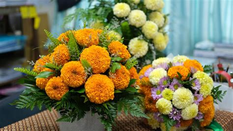 Marigold Vase and Bouquet Arrangement - YouTube