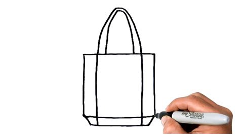 How to Draw Tote Bag Easy Step by Step - YouTube