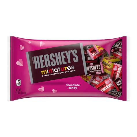 HERSHEY'S, Miniatures Chocolate Assortment Candy, Valentine's Day, 11 Oz., Bag - Walmart.com