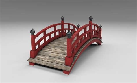 Japanese red bridge | 3D model | Japanese garden design, Japanese tea house, Garden bridge design