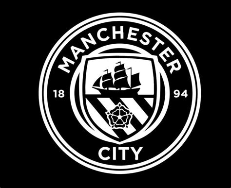 Manchester City Football Club Logo Symbol White And Black Design ...