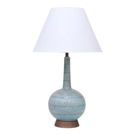 Vintage Blue Ceramic Lamp | Chairish