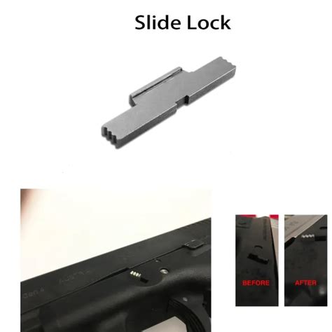 Extended Stainless Steel Glock Slide Lock Lever For All Glock Models Gen 1 2 3 4 Glock17 Glock18 ...