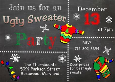 Ugly Sweater Christmas Party Invitations New for 2022