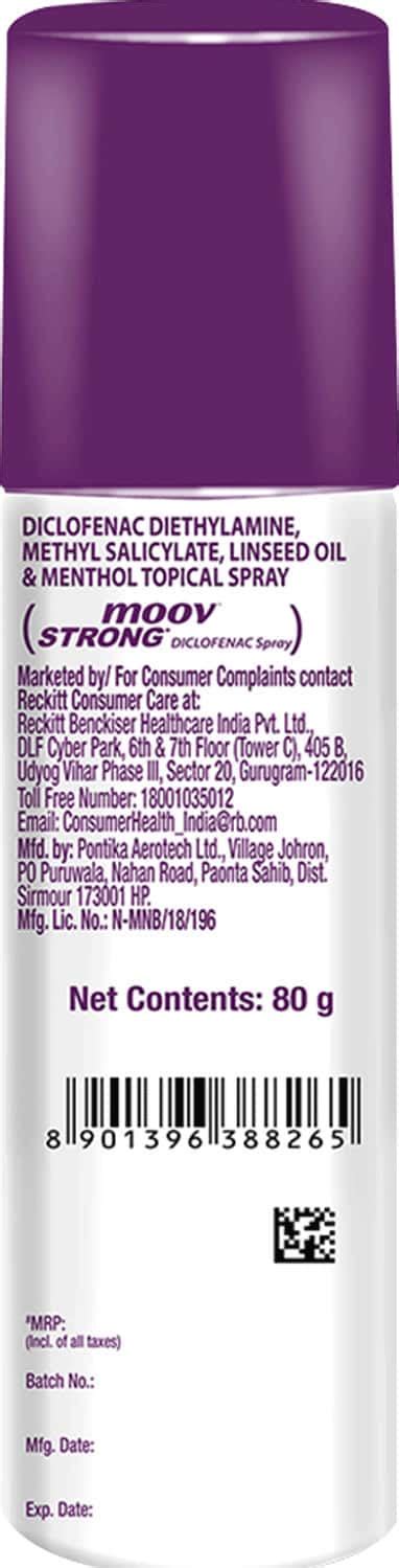 Buy MOOV STRONG DICLOFENAC PAIN RELIEF SPRAY - 80G Online & Get Upto 60 ...