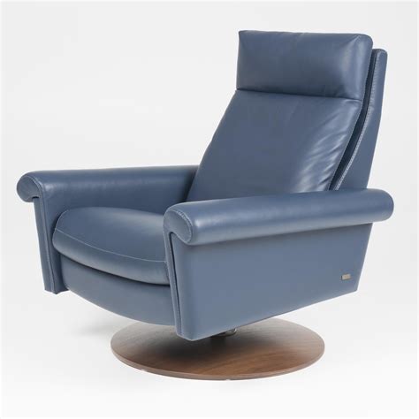 American Leather Nimbus European Style Swivel Glider Reclining Chair with Manual Headrest ...