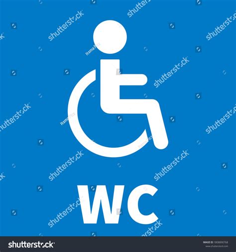 Handicap Toilet Signage Physical Challenge Restroom Stock Illustration ...