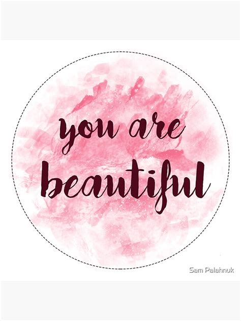 "You Are Beautiful sticker design | pink watercolor " Art Print by sampalahnukart | Redbubble