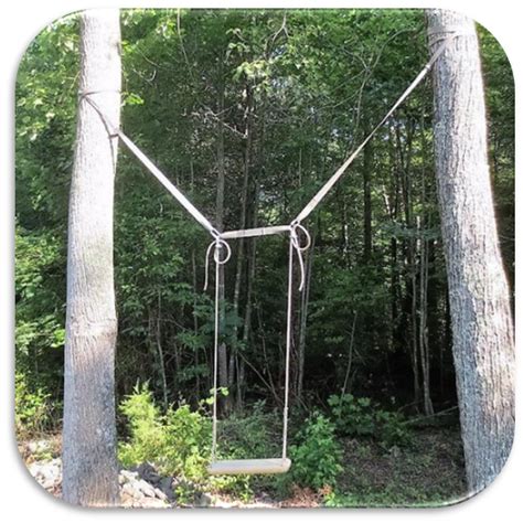 Tree Swing Hanging Kit Between 2 Trees - Wood Tree Swings