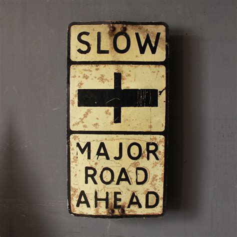 Vintage Metal Road Sign "Major Road" - Accessories/Decoration