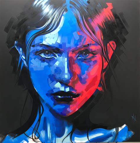 Natalya original oil portrait blue and red - Fictional Portraits ...