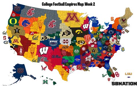 College Football Empires Map | BuckeyePlanet