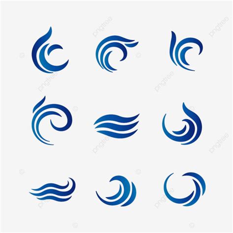 Logo Gelombang Air Laut Biru, Pasang, Ombak, Percikan PNG dan Vektor dengan Background ...