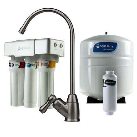 Aquasana OptimH2O Triple-Stage Reverse Osmosis Filtration Under Sink Water Filtration System at ...