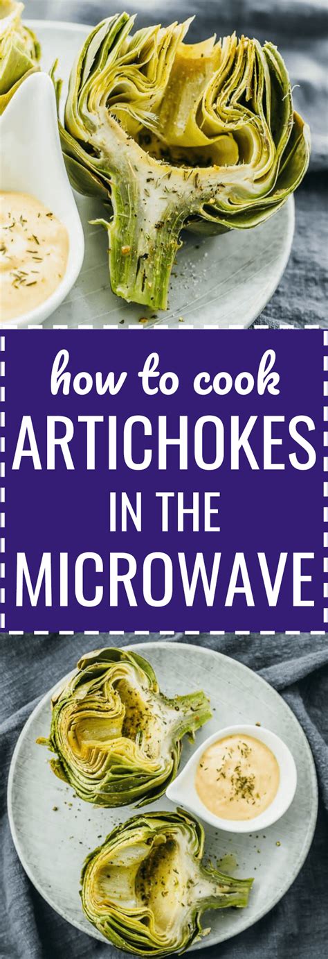 Learn how to cook an artichoke in the microwave! The artichoke sits in ...