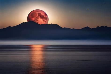 Premium AI Image | A lunar eclipse captured in a timelapse photograph ...